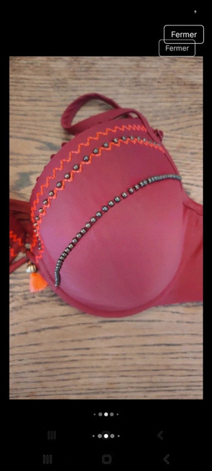Haut de Maillot Hunkemöller bordeaux fr 100E - photo numéro 11