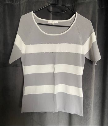 T shirt rayé avec strass