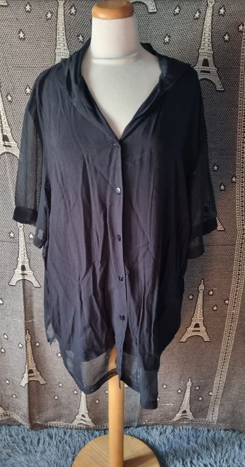 Chemise noir à capuche transparente taille 56-58