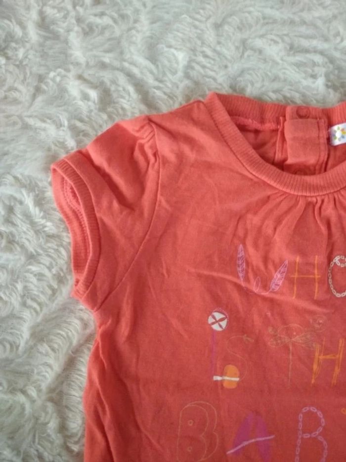 Tunique chemise manches courtes Robe courte Fille 6 mois 100% coton "where is the Baby star ?" - photo numéro 3