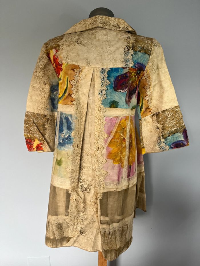 Manteau long motifs colorés Louise Della - Taille 3 (env. 40/42) - photo numéro 5