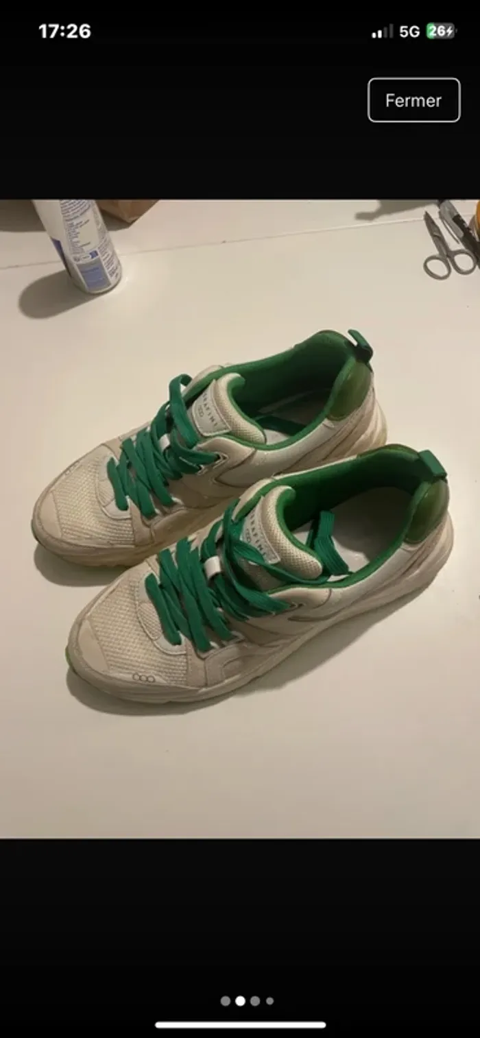 Baskets vertes et blanche Serafini - photo numéro 2
