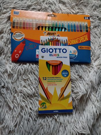 Pochette de 24 feutres Bic Kids et crayons de couleur neufs