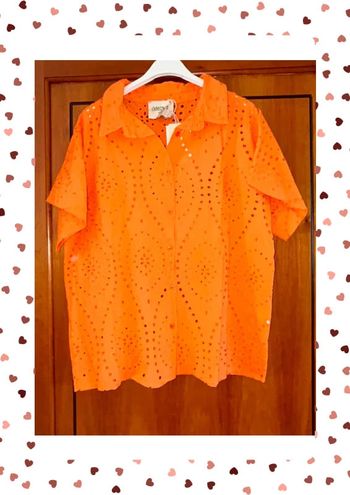 Chemise manches courtes orange Chantal B