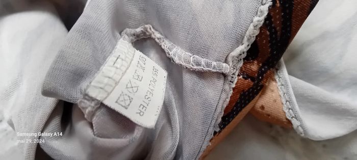 Haut fines bretelles motif zébré marron femme S - photo numéro 11