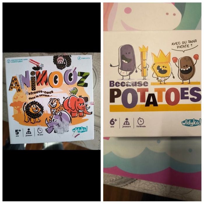 Lot jeux société animooz et potatoes