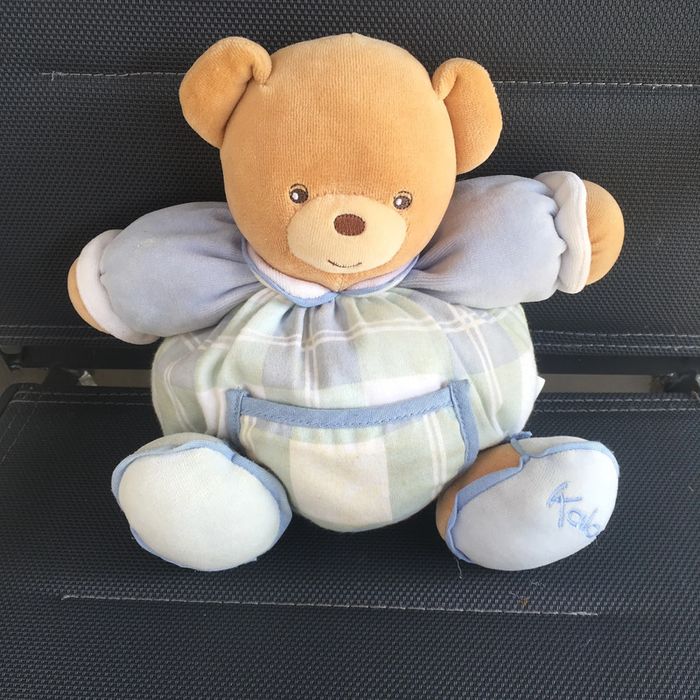 Kaloo doudou peluche ours bleu dragée enfant bébé