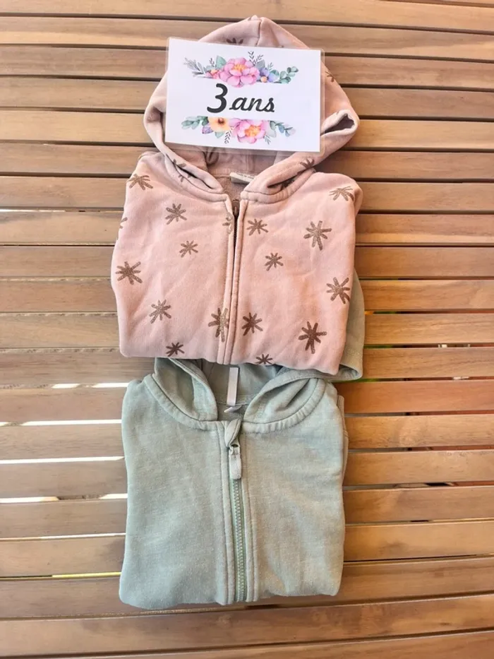 Lot sweat à capuche avec zip 2 ans