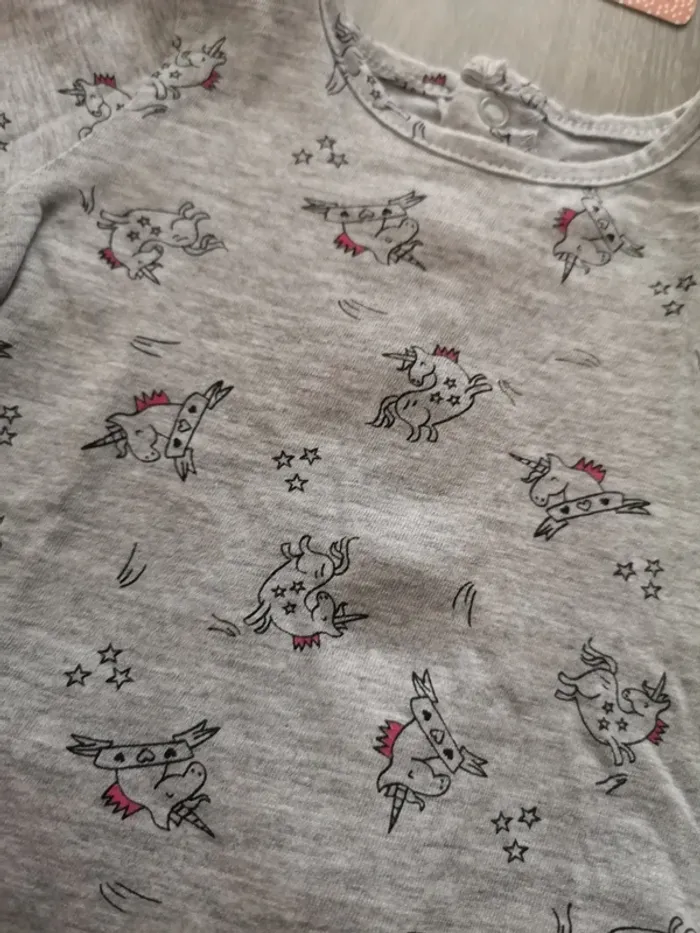 Ensemble 3 mois ML licorne legging corail - photo numéro 6