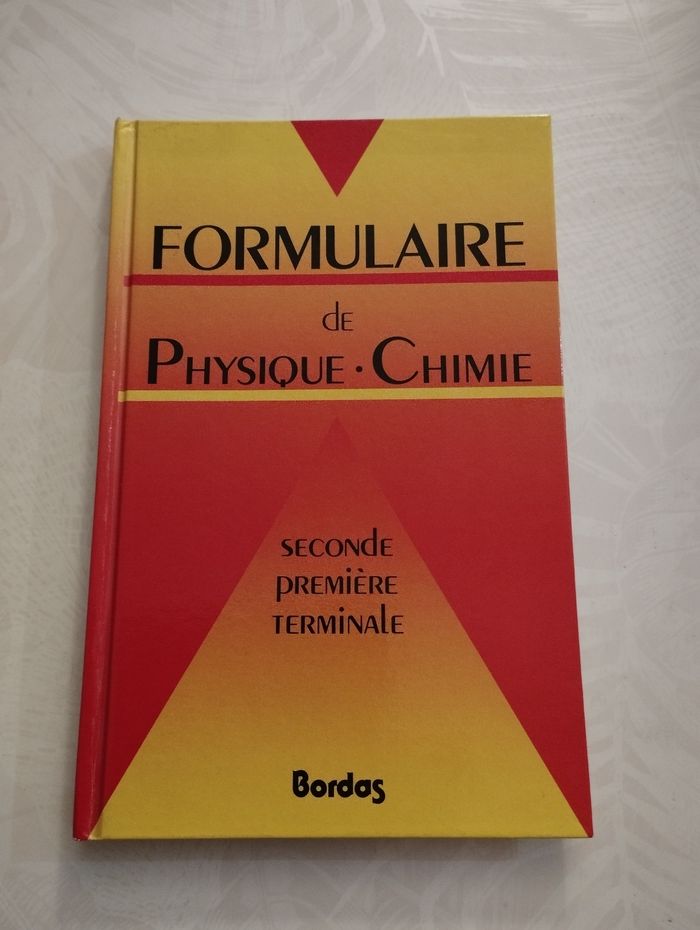 Formulaire physique chimie