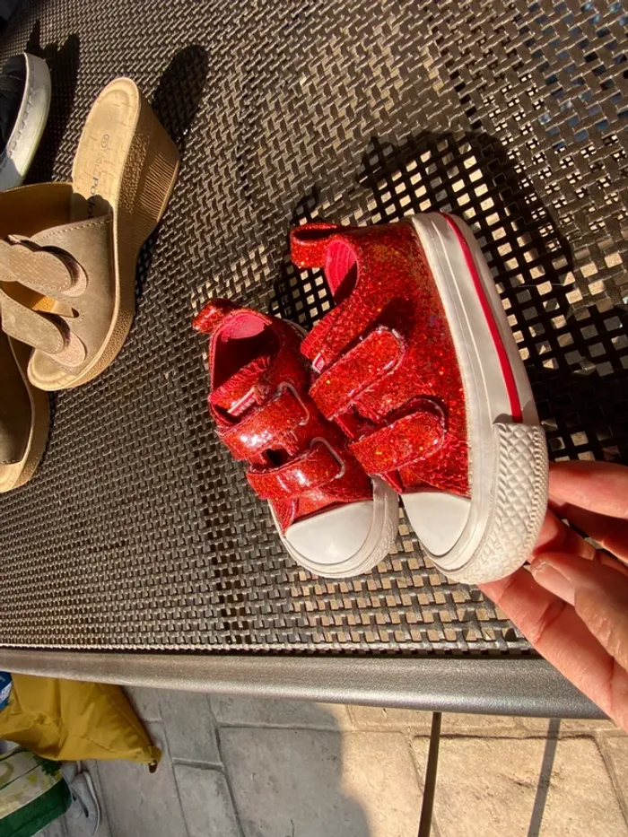 Converse 20 fille rouge pailleté vernis - photo numéro 14