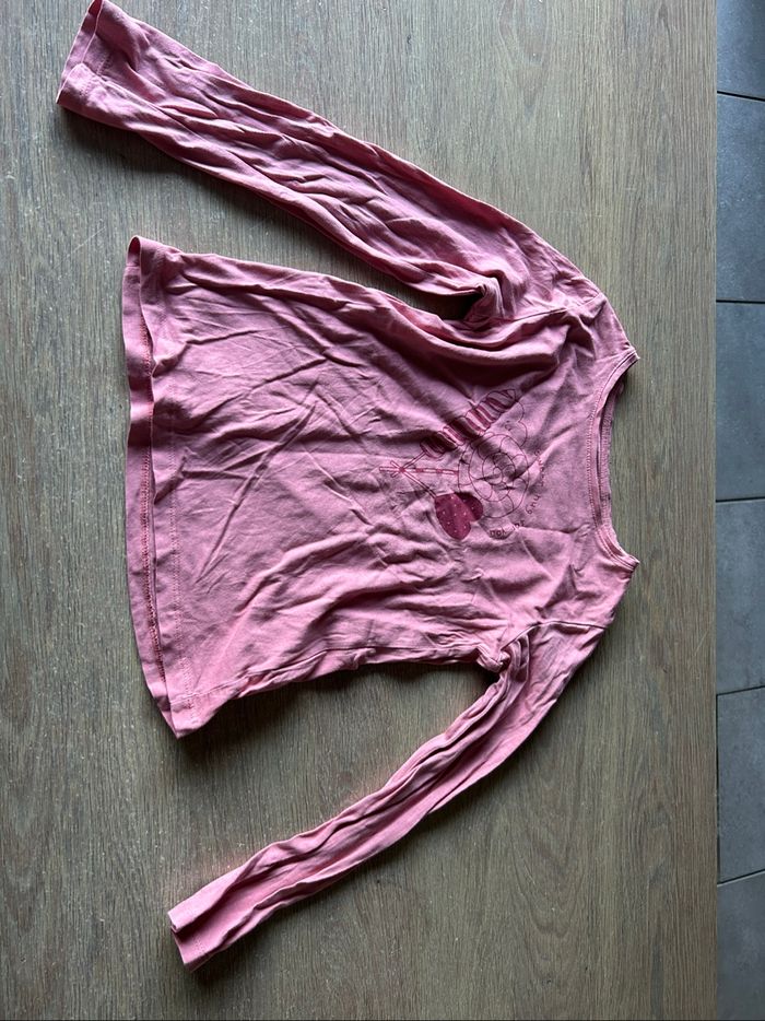 Teeshirt manches longues rose motif sucettes 8 ans