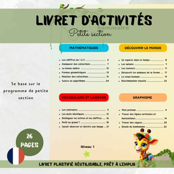 Livret effaçable Petite Section – Apprendre en jouant dès 3 ans - photo numéro 2