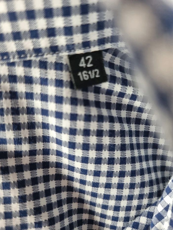 Chemise a carreaux Homme noir & blanc Hugo Boss Taille L - photo numéro 3