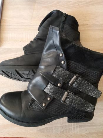 Bottines noir métallisé