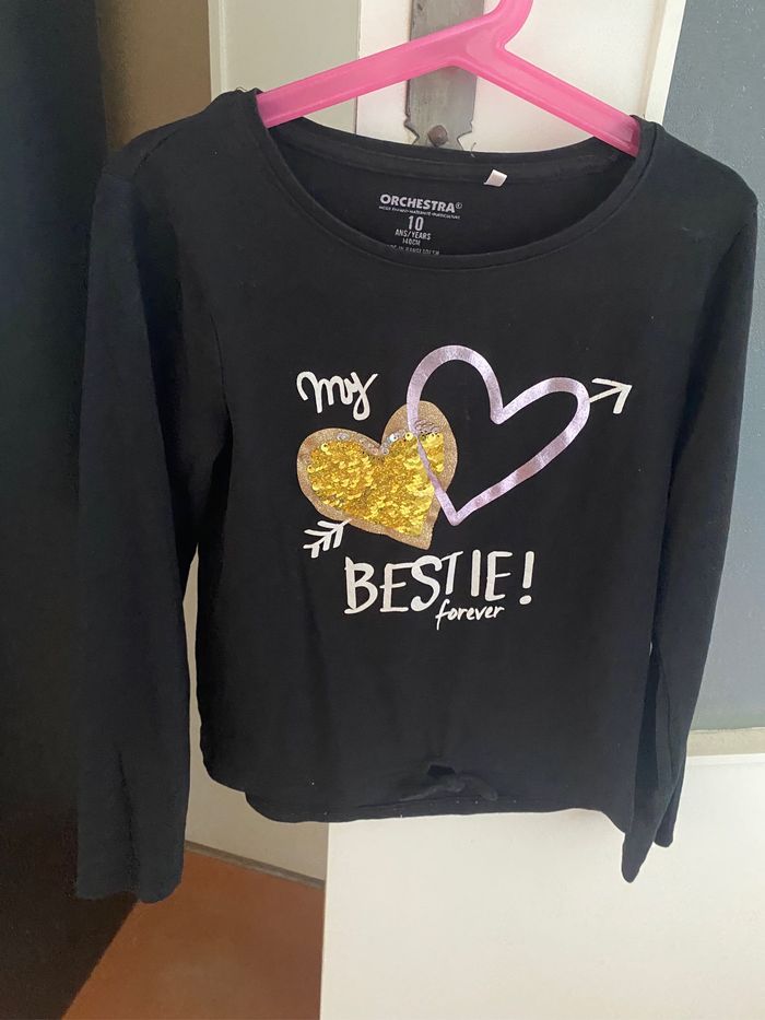 T-shirt manche longue avec cœur - photo numéro 2