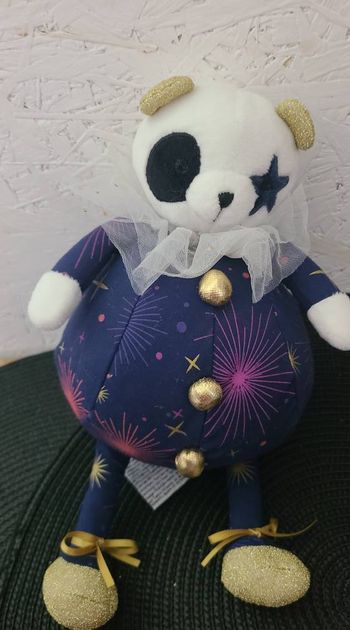 doudou clown ours pantin étoiles paillette