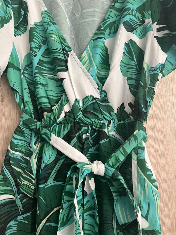 Combishort vert et blanche à fleurs - photo numéro 5