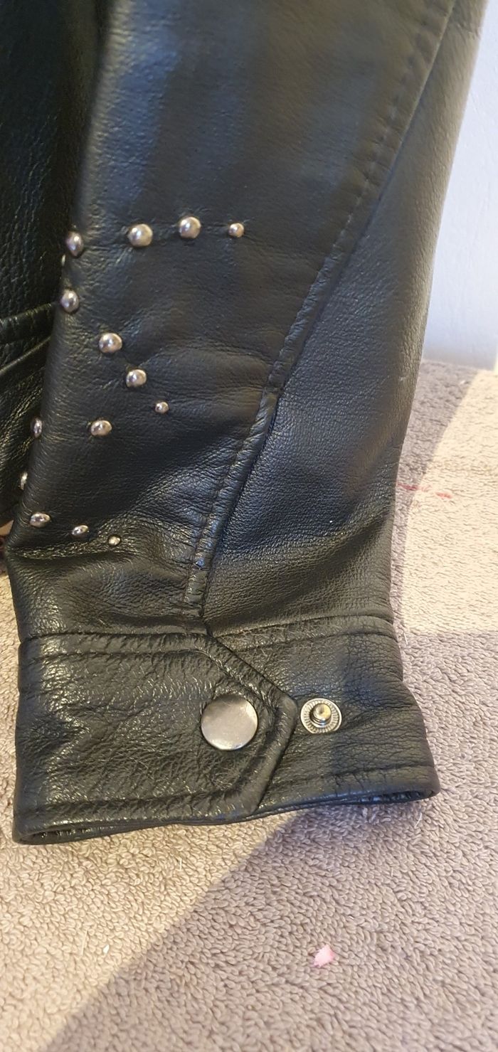 Veste femme style perfecto cuir véritable - photo numéro 6