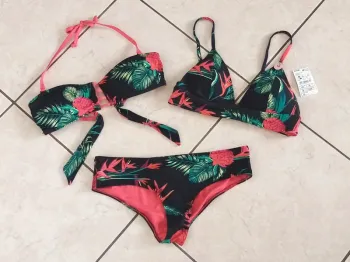 Bikini maillot de bain femme Kiabi taille M haut soutien gorge + bas slip
