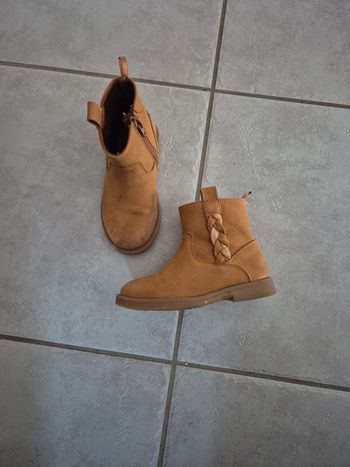 Bottines beige camel