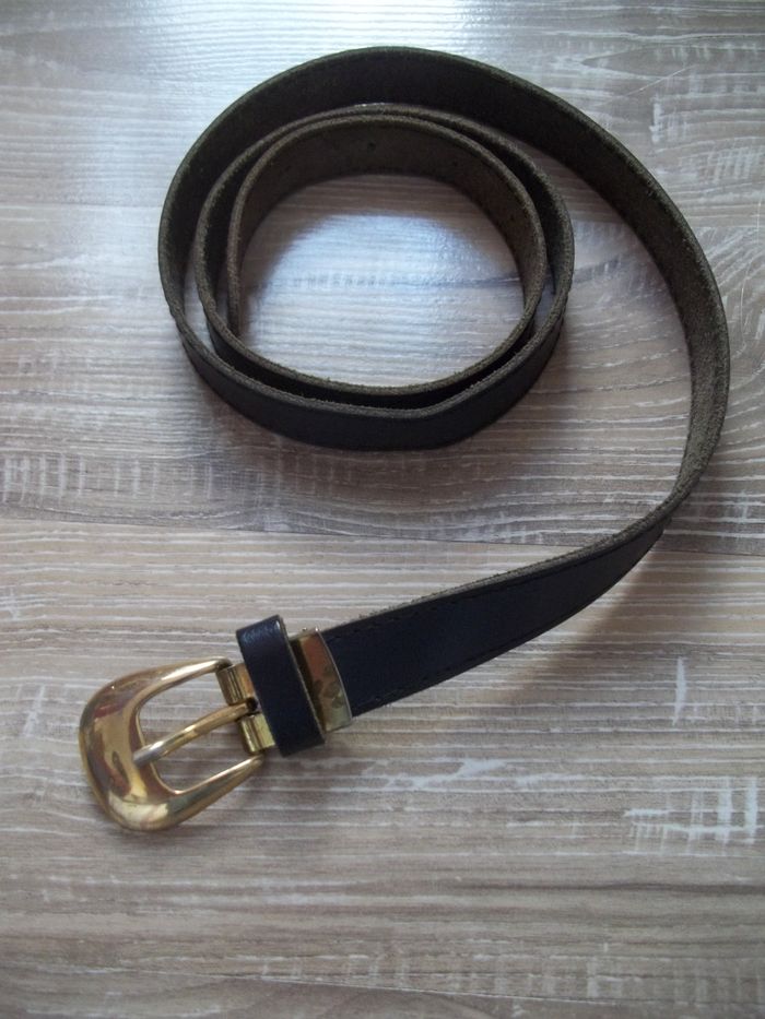 Ceinture cuir bleu marine