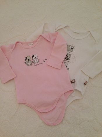Lot de 2 Body Manches Longues 12 Mois