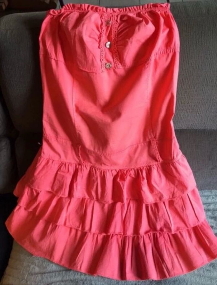 Robe Bustier Couleur Corail Taille 36 - photo numéro 5