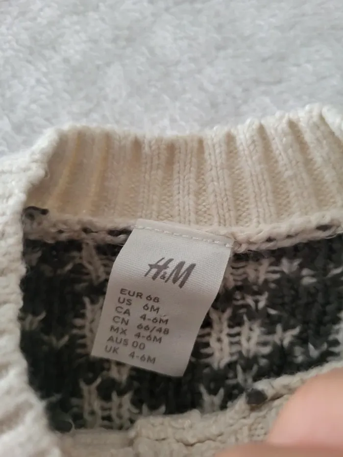 Gilet chaud motif pied de poule 06mois - photo numéro 2