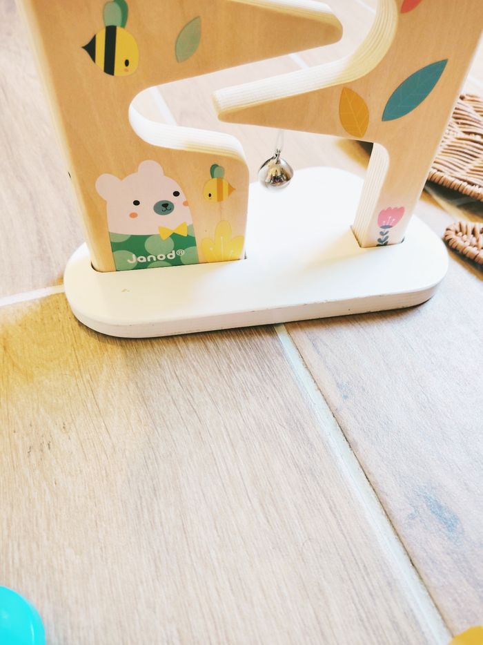 🐝 Toboggan/ descendeur rampe avec rouleaux en bois marque Janod - photo numéro 4