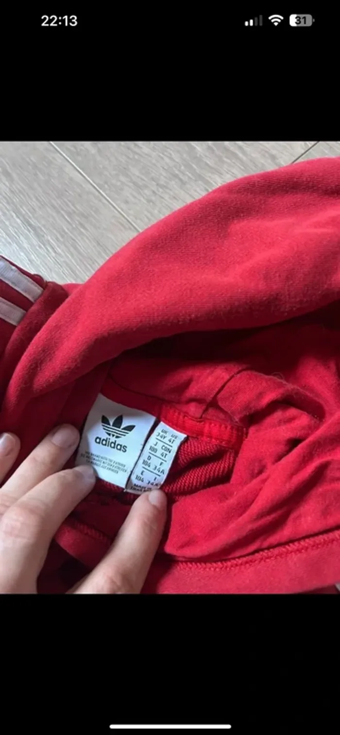 Ensemble jogging adidas rouge 3-4 ans Très bon état - photo numéro 8
