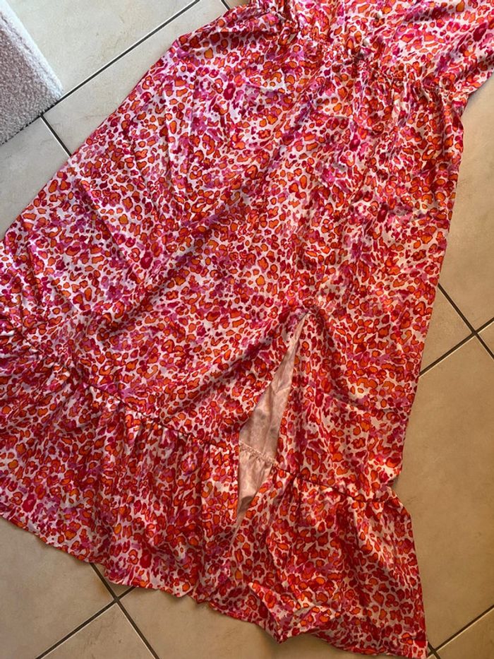 Robe femme longue léopard leo rouge orange blanc - photo numéro 8