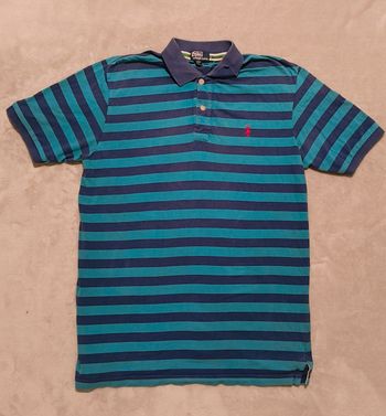 Polo Ralph Lauren XXL rayé vintage bleu vert