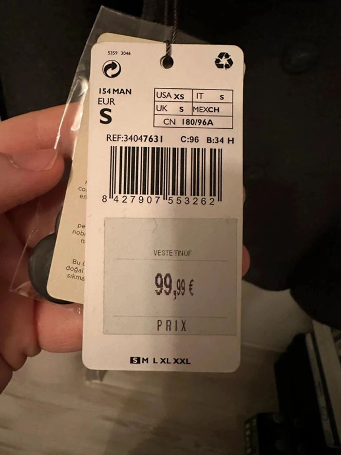 Manteau Cabans gris Mango Man pour homme taille S - neuf avec étiquette - photo numéro 9