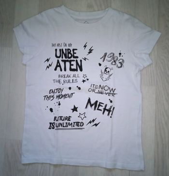 Tee-shirt blanc motif graffiti Tex T. 5-6 ans
