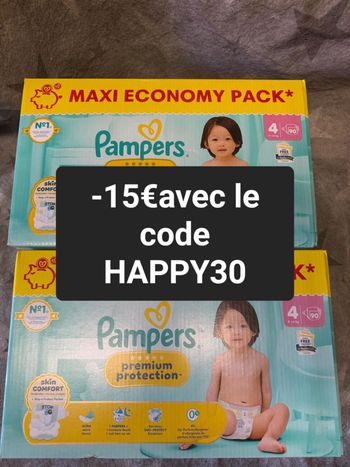 Deux cartons couche Pampers maxi economy taille 4 preuim