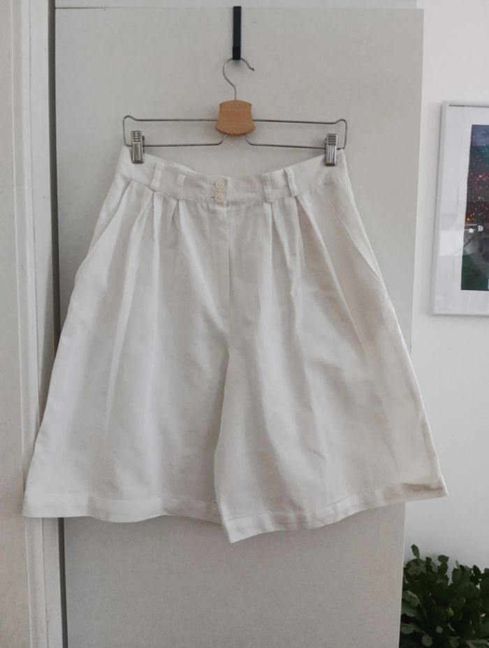 Bermuda vintage blanc jambes évasées - photo numéro 2