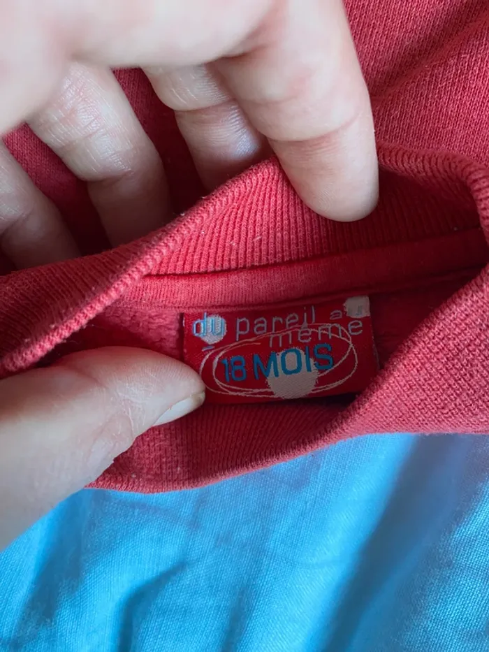 Sweat rouge Du pareil au même 18 mois - photo numéro 2