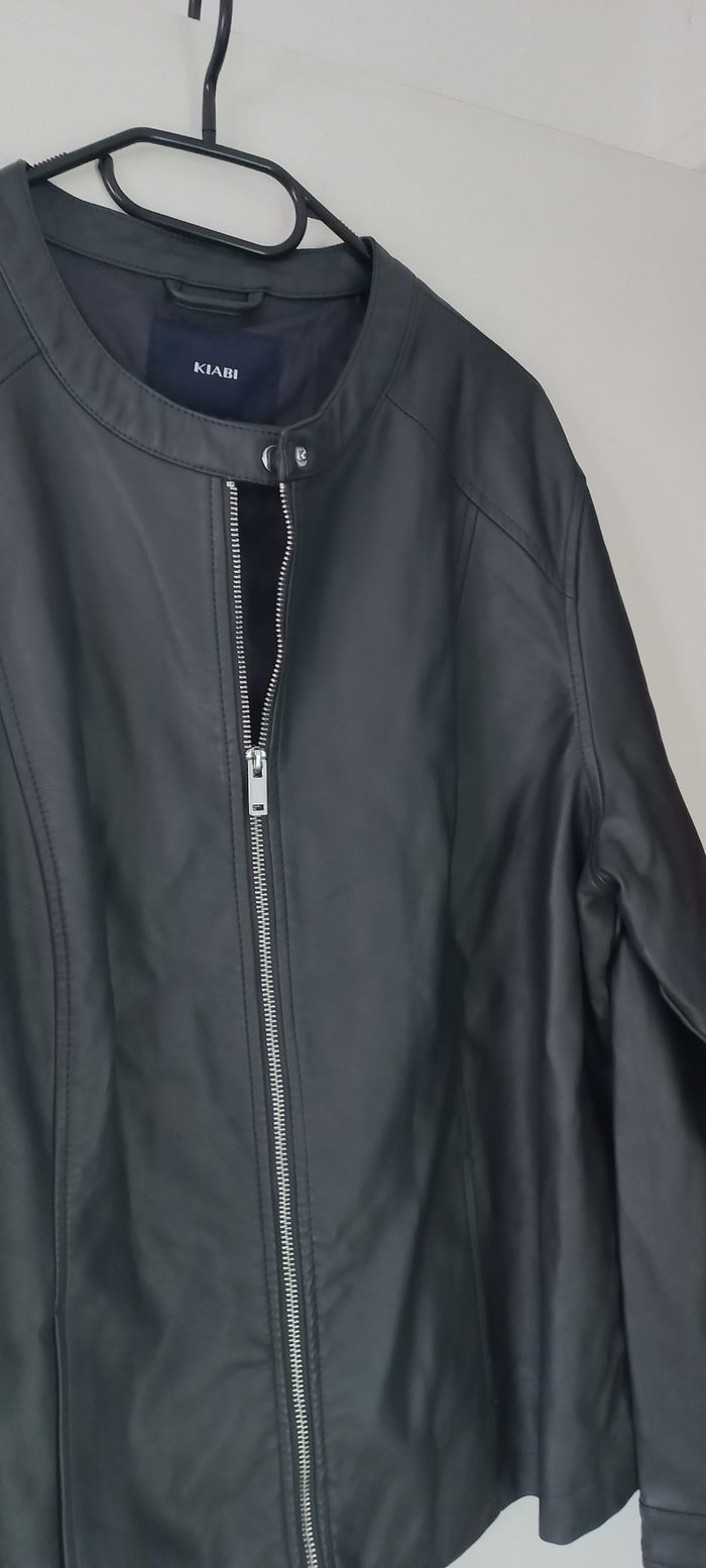 Veste simili cuir grise - photo numéro 4