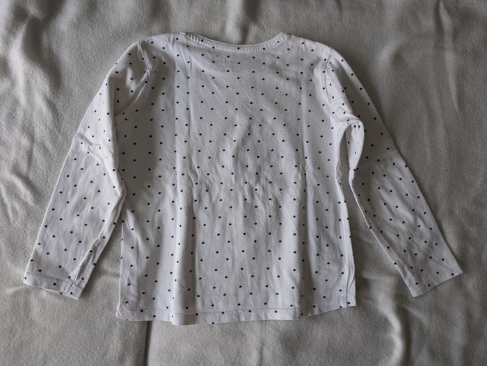 Tshirt ML blanc à pois noirs - 4/5A - Primark - photo numéro 5
