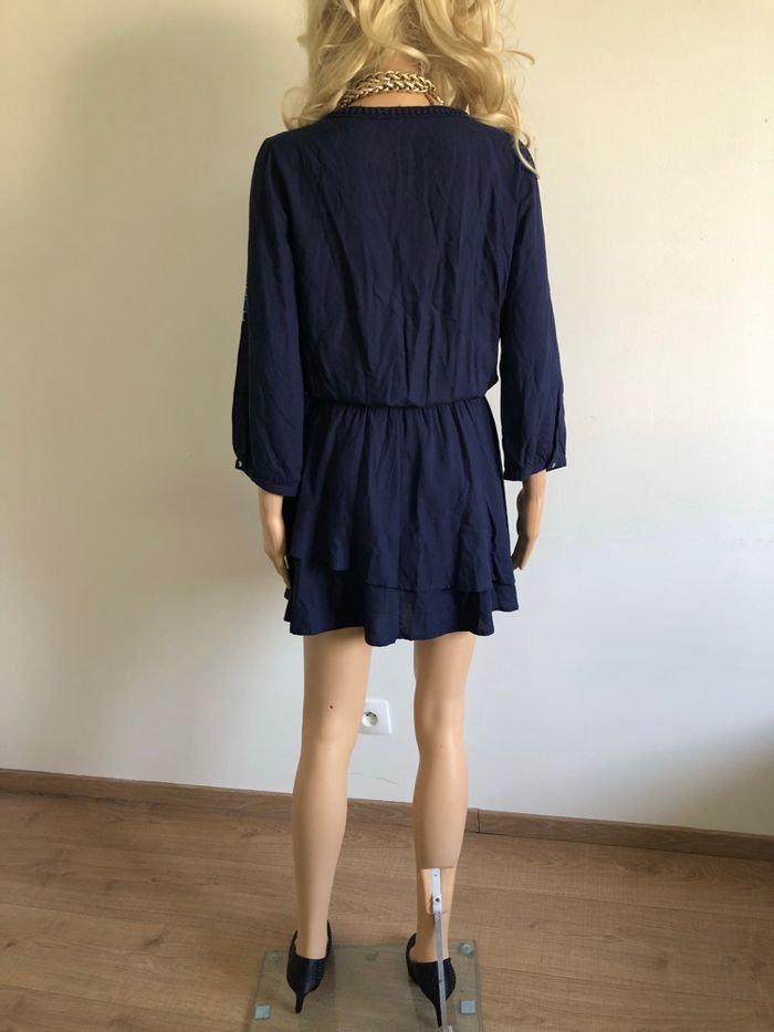 Robe bleue marine à manches longues Breal taille 38 état satisfaisant (avec défaut) - photo numéro 6