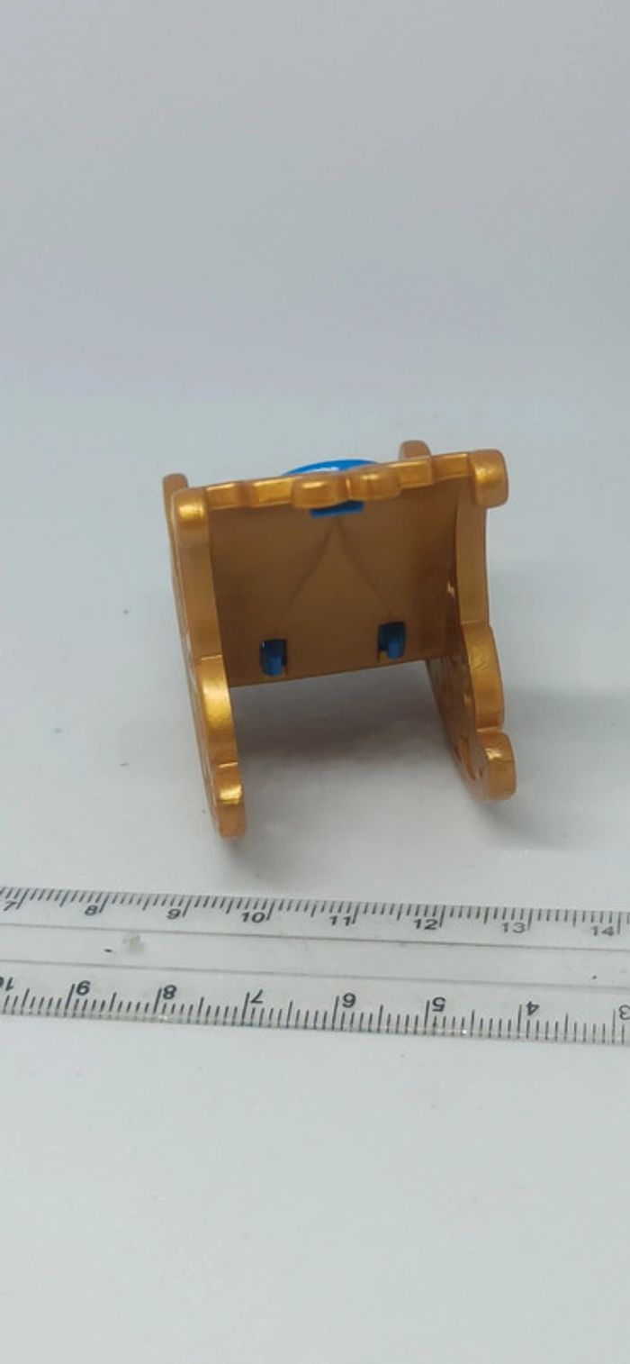 Fauteuil doré et bleu à bascule playmobil - photo numéro 3