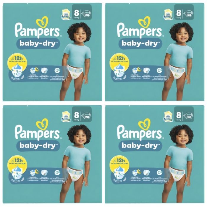 Lot de 112 Couches Pampers Baby Dry 17+ kg Taille 8 Neuf - photo numéro 2