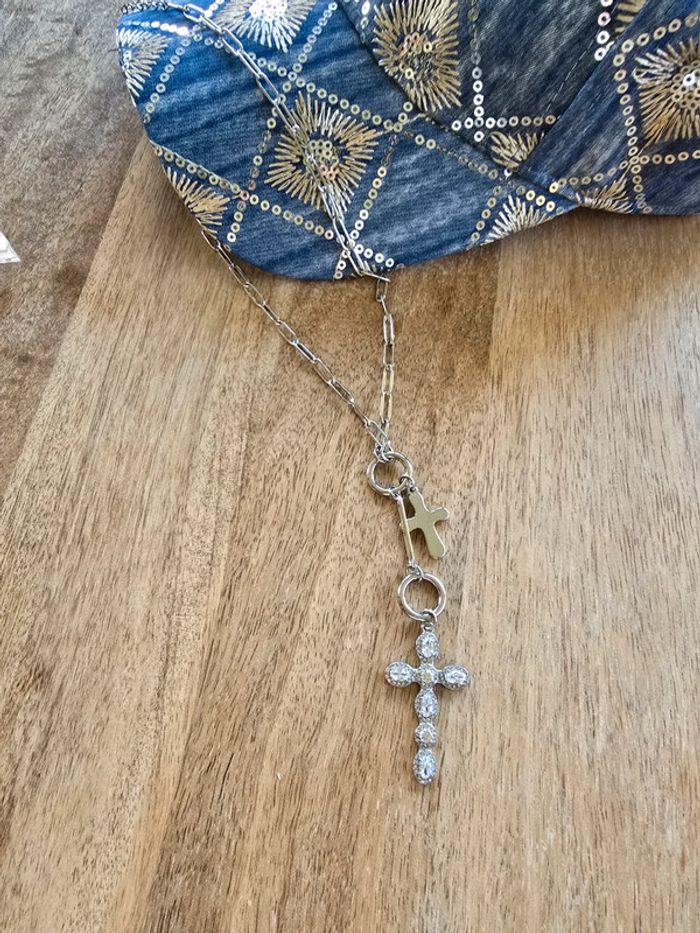 Collier croix argenté - photo numéro 6