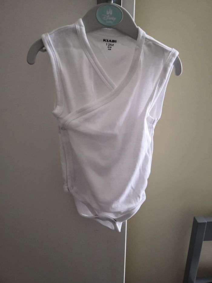 Lot de 6 bodies sans manches avec ouvertures pressionnées (Blanc) 12 mois (80 cm) Kiabi - photo numéro 2