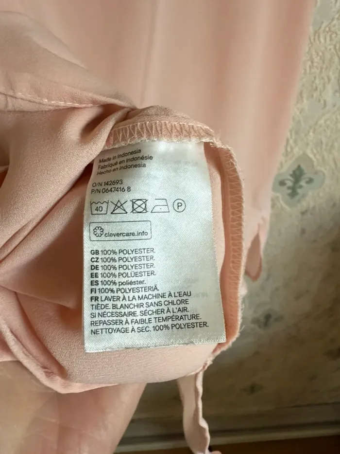 Blouse longue rose pâle H&M, taille 32 - photo numéro 4