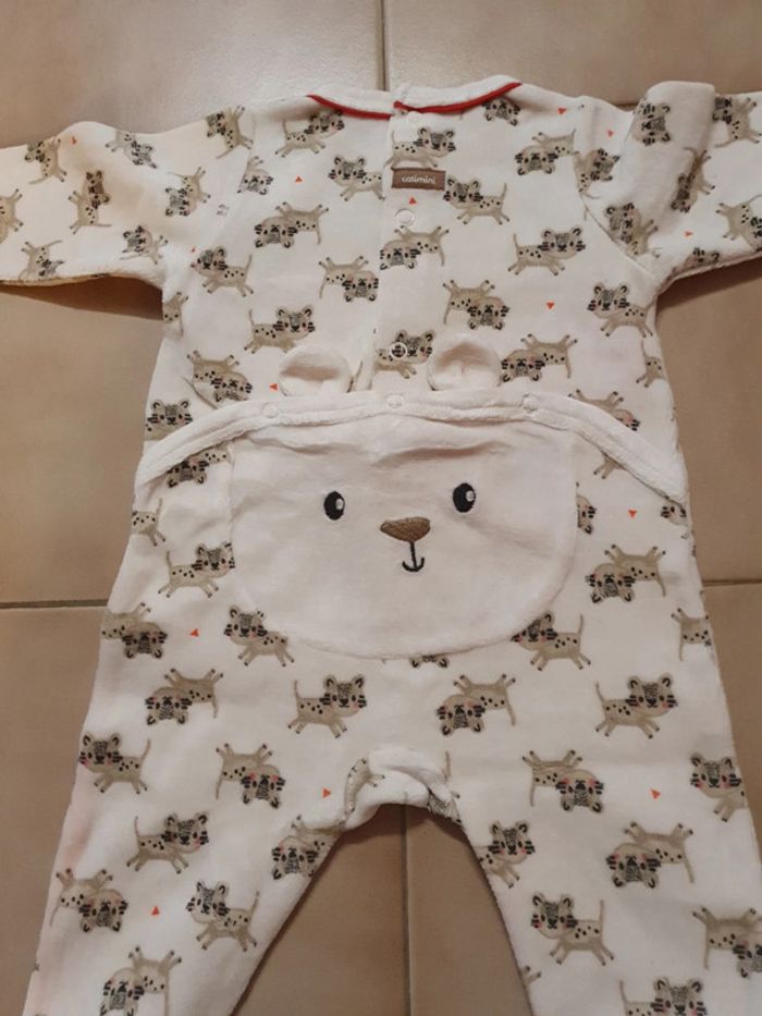Pijama chat velour neuf 3 mois - photo numéro 3