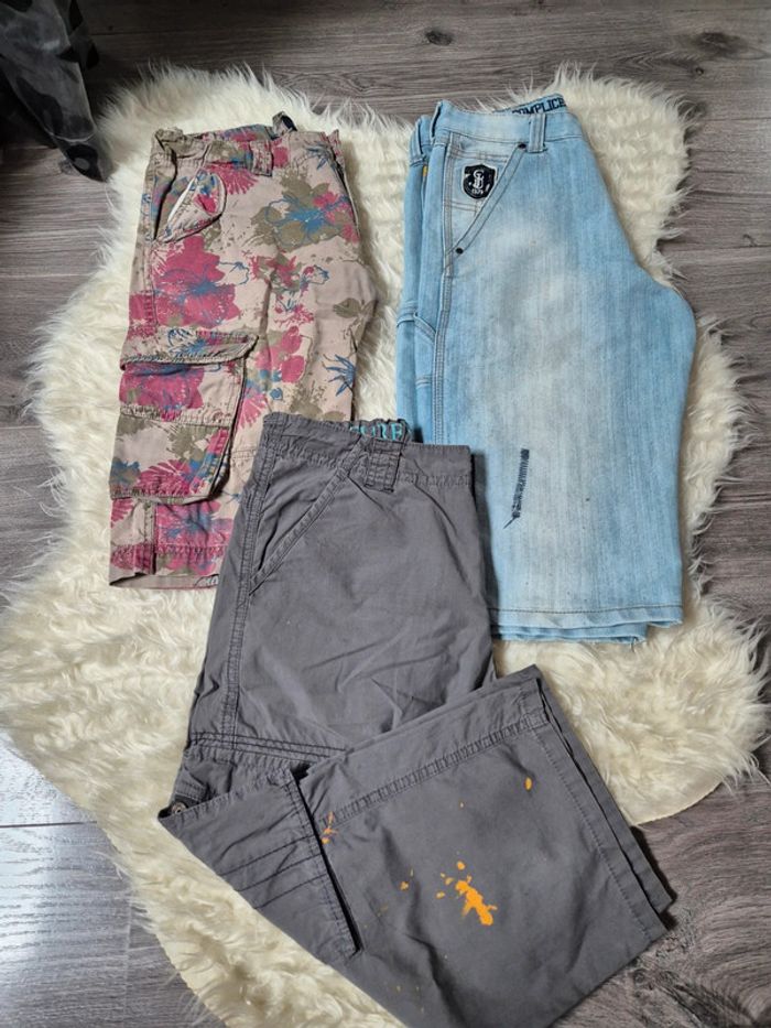 Lot de 3 bermudas et pantacourts garçon T. 12 ans