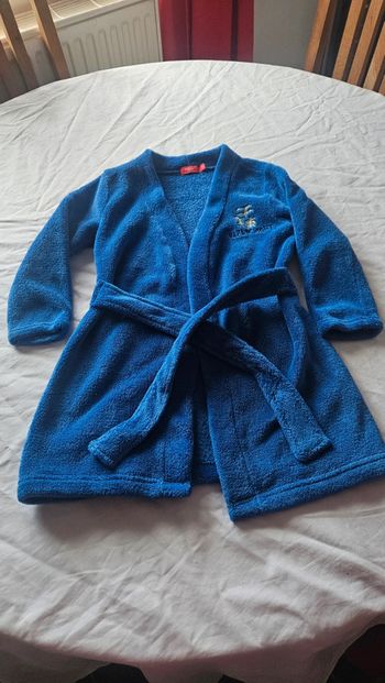 Peignoir bleu garçon Tissaia 4 ans- broderie Karaté Night