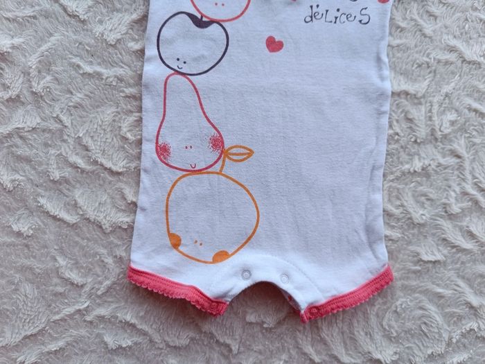 Barboteuse combinaison combi short Fille 3 mois Jardin des sens Fruits Kitchoun - photo numéro 4